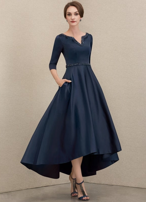 Robe de Soirée Nuit Marine Satinée - gallery 8