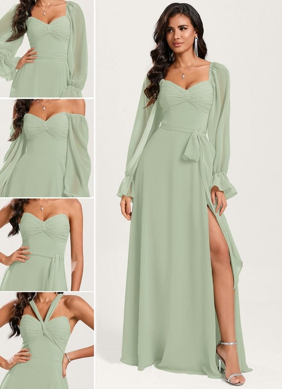 Robe de Soirée Émeraude Aérienne