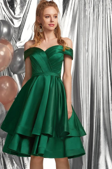 Robe de Soirée Satinée Courte - gallery 1