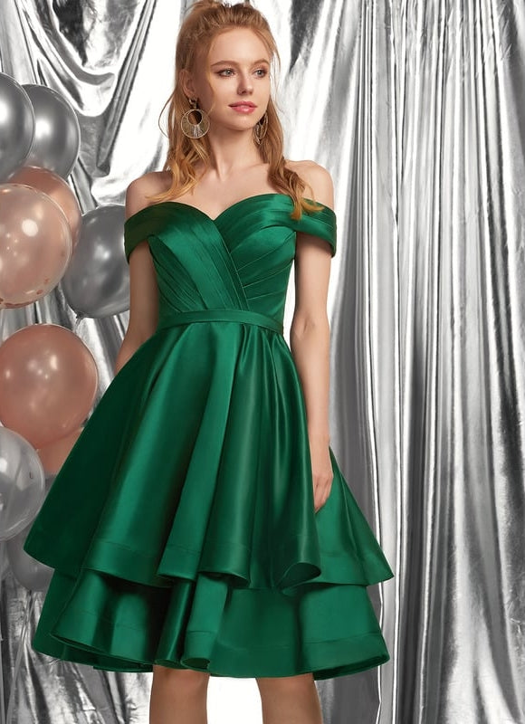 Robe de Soirée Satinée Courte - gallery 1