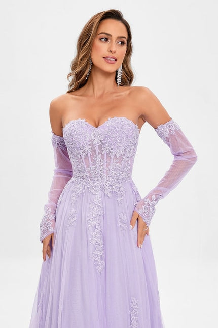 Robe de Soirée Lilas Élégante - gallery 2