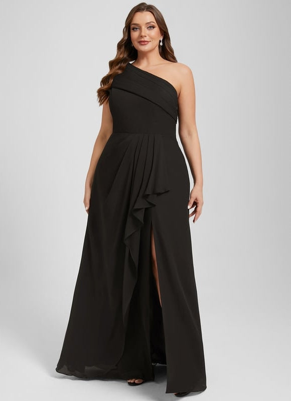 Robe de Soirée Satin Noir Élancé - gallery 9