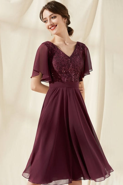 Robe de Soirée Velours Bourgogne Chic