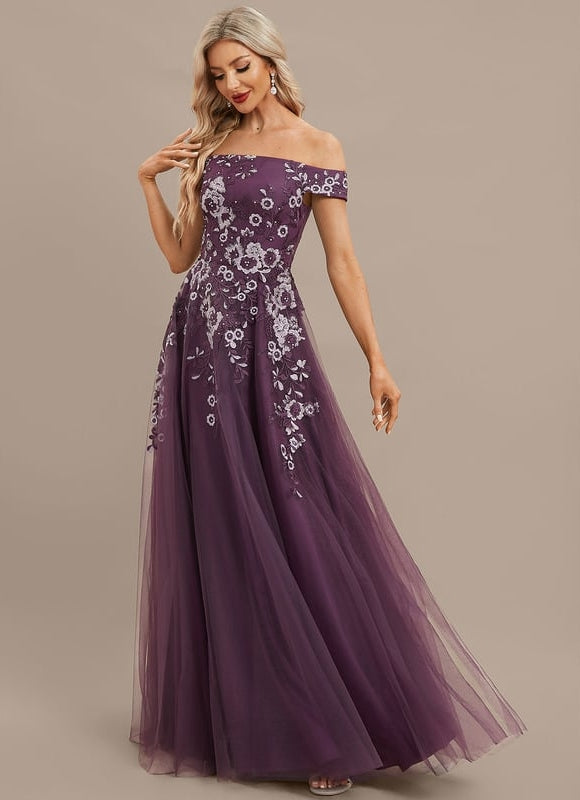 Robe de Soirée Élégance Violette Couture - gallery 3