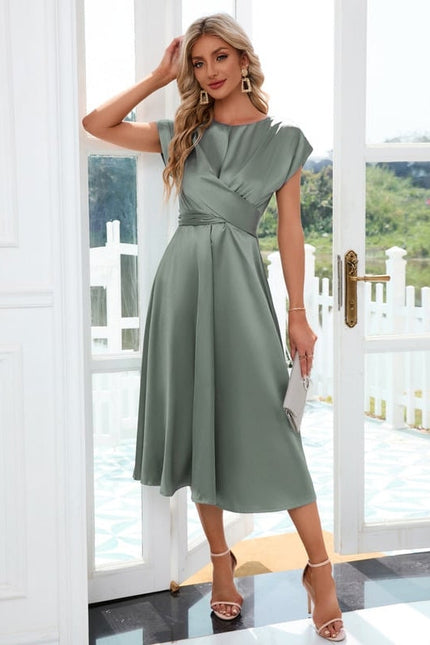Robe de Soirée Satinée Sage - gallery 5