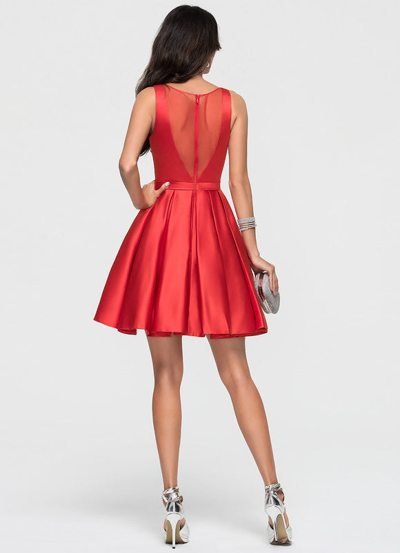 Robe de Soirée Satin À Volants - gallery 4
