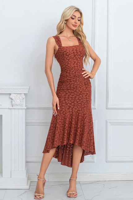 Robe de Soirée Jacquard Terracotta - gallery 1