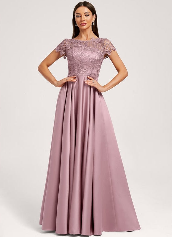 Robe de Soirée Satin Lilas Élégante - gallery 3
