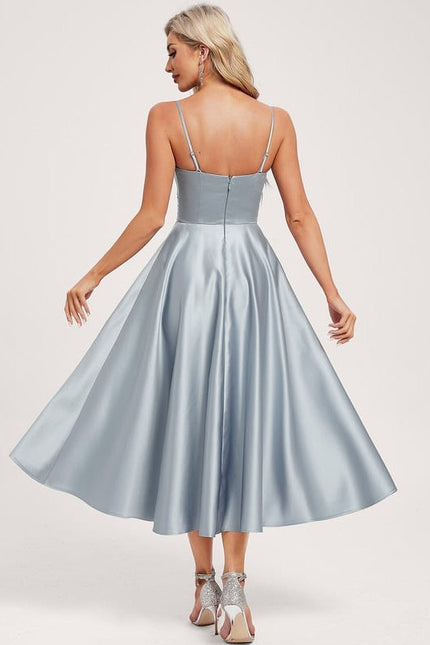 Robe de Soirée Satinée Céleste - gallery 4