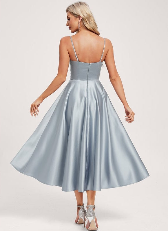 Robe de Soirée Satinée Céleste - gallery 4