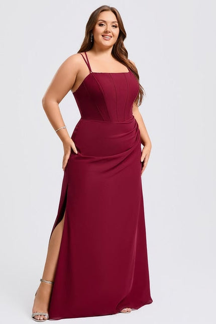 Robe de Soirée Mousseline Rubis - gallery 5