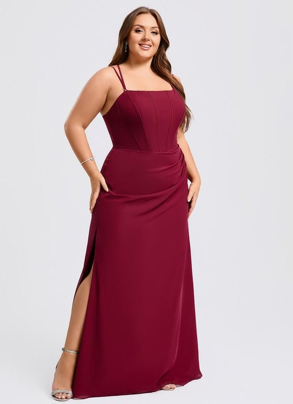 Robe de Soirée Mousseline Rubis - gallery 5