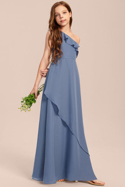 Robe de Soirée Bleu Chiffon Élégant - gallery 3