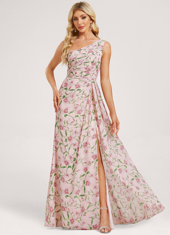 Robe de Soirée Asymétrique Fluide