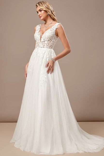 Robe De Soirée Blanche Dentelle - gallery 2
