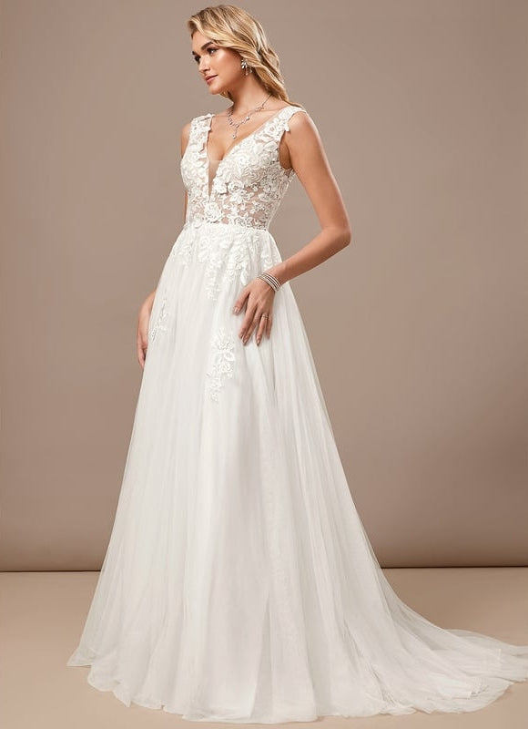 Robe De Soirée Blanche Dentelle - gallery 2