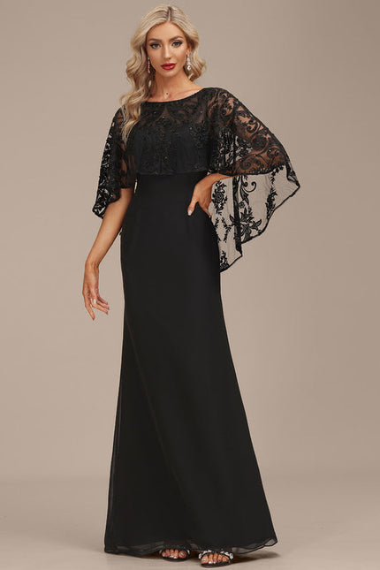 Robe de Soirée Satin Gris Perle - gallery 6