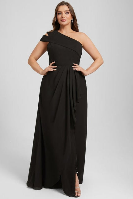 Robe de Soirée Satin Noir Élancé - gallery 7
