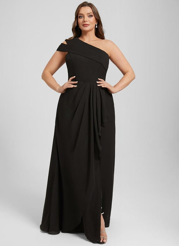 Robe de Soirée Satin Noir Élancé - gallery 7