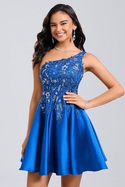 Robe de Soirée Satinée Asymétrique - gallery 4