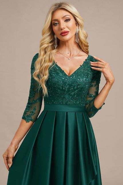 Robe Soirée Asymétrique Émeraude - gallery 1