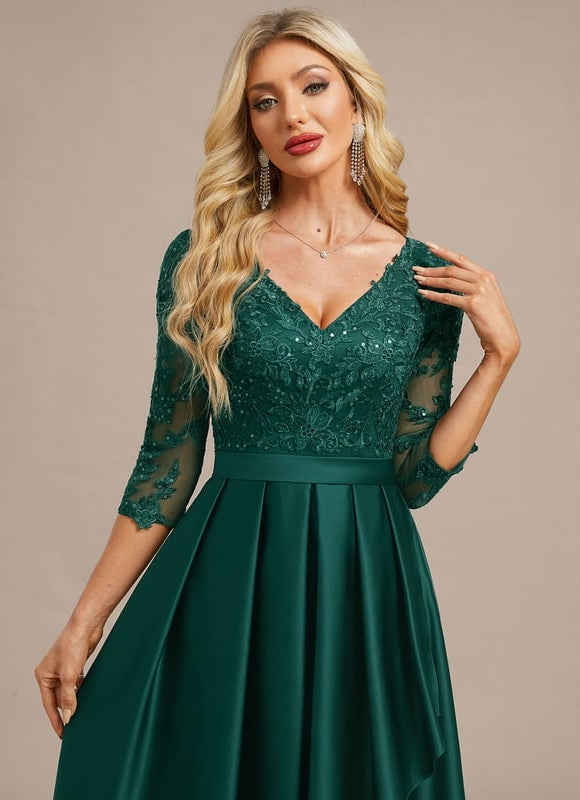 Robe Soirée Asymétrique Émeraude - gallery 1