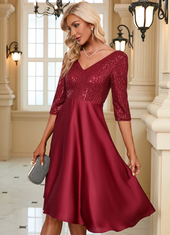 Robe de Soirée Bordeaux Éclatante - gallery 1
