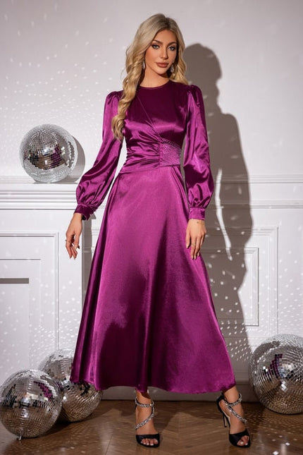 Robe de Soirée Satin Fuchsia - gallery 3