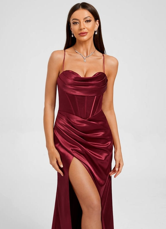 Robe de Soirée Bordeaux Élégante - gallery 6