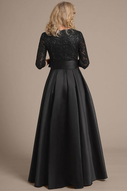 Robe De Soirée Soie Et Dentelle - gallery 6
