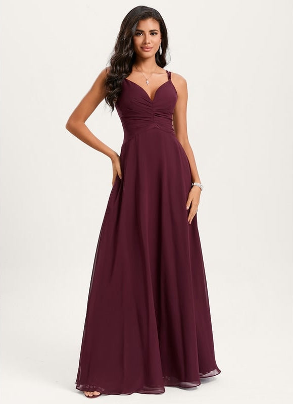 Robe de Soirée Mousseline Beige
