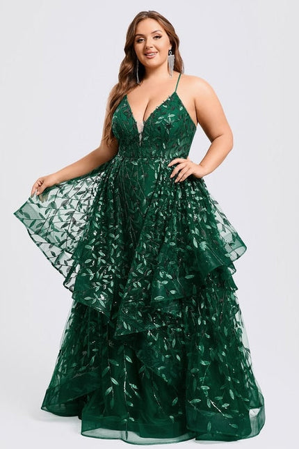 Robe De Soirée Dentelle Verte - gallery 8