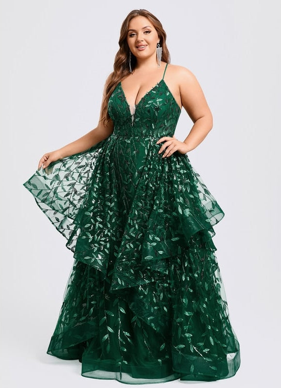 Robe De Soirée Dentelle Verte - gallery 8