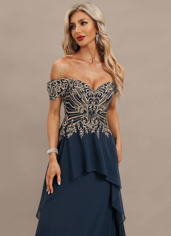 Robe de Soirée Élégance Marine Brodée - gallery 1