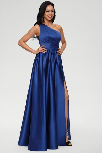 Robe de Soirée Bleu Satiné - gallery 3