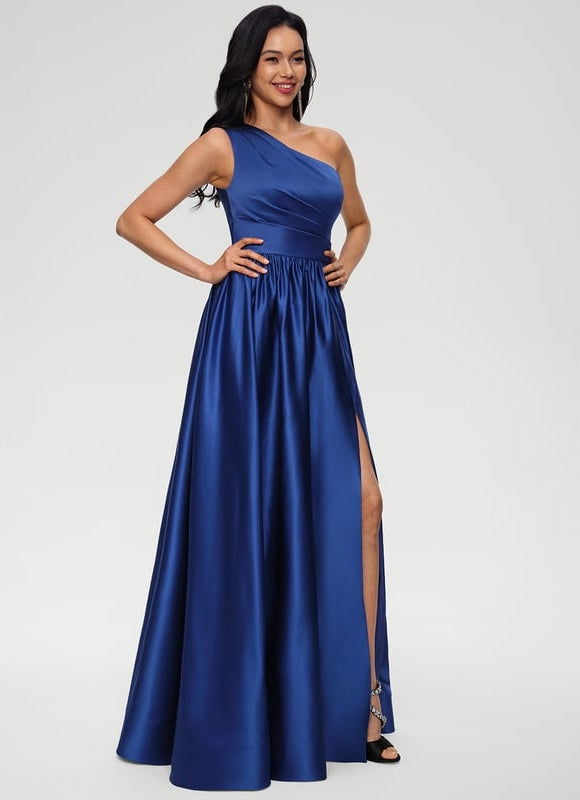 Robe de Soirée Bleu Satiné - gallery 3