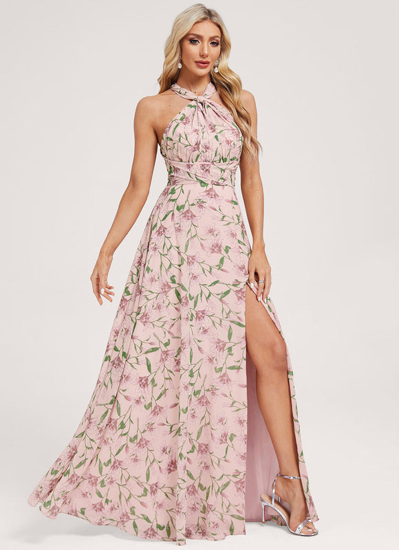 Robe de Soirée Bordeaux Fluide - gallery 6