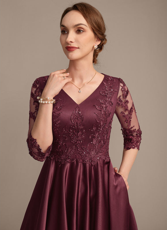 Robe de Soirée Violet Satiné Élancé - gallery 1