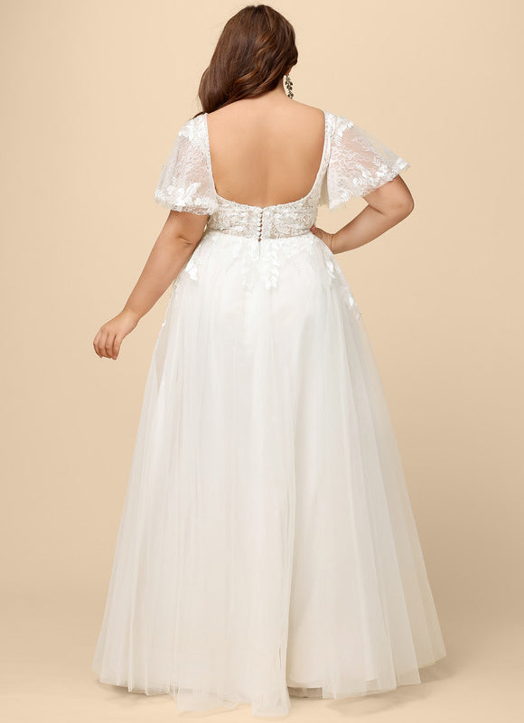 Robe De Soirée Avec Tulle Travaillé - gallery 8