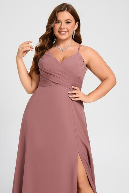 Robe de Soirée Mousseline Beige - gallery 9