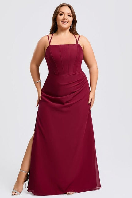 Robe de Soirée Mousseline Rubis - gallery 6
