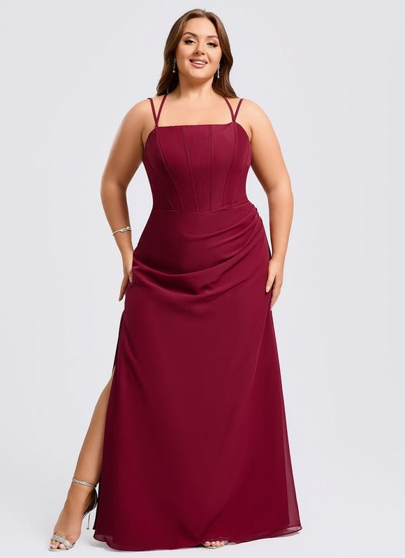 Robe de Soirée Mousseline Rubis - gallery 6