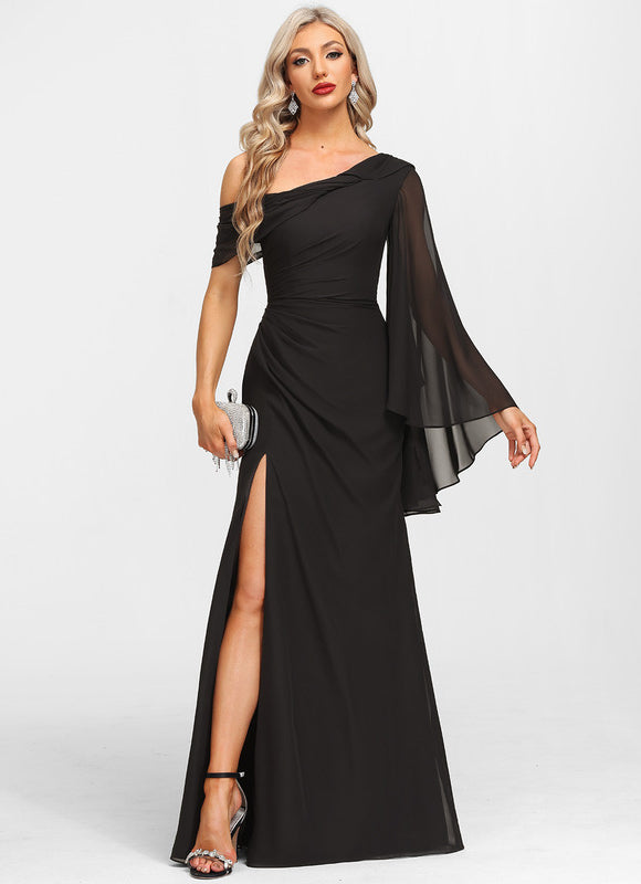 Robe de Soirée Col Évasé Élégance
