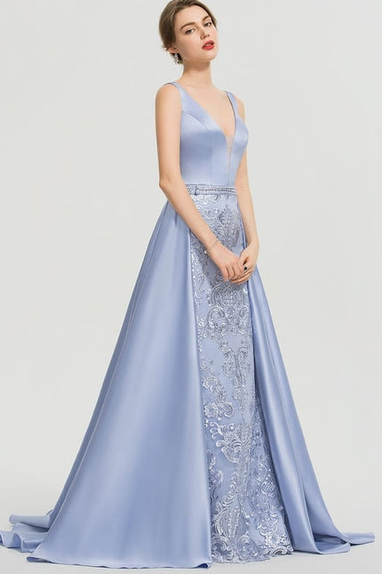 Robe de Soirée Céleste Satiné - gallery 5
