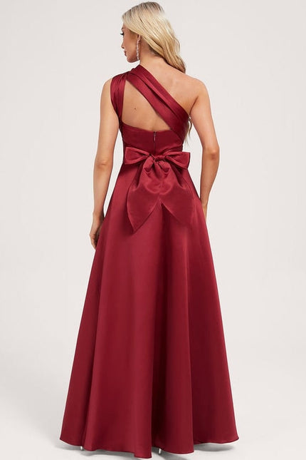 Robe De Soirée Rouge Satin - gallery 2