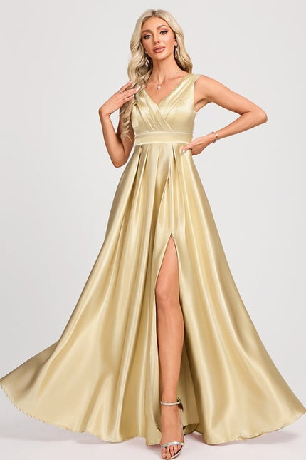 Robe de Soirée Dorée Fluide