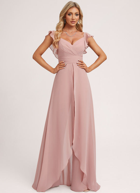 Robe Longue De Soirée Rose - gallery 2