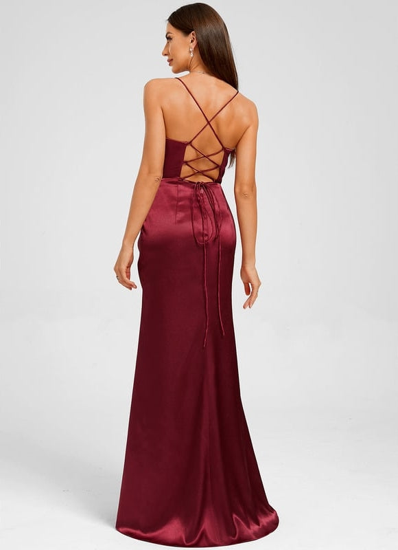 Robe de Soirée Bordeaux Élégante - gallery 2