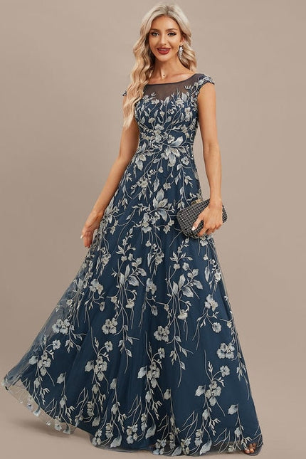 Robe de Soirée Floral Noir Chic - gallery 1