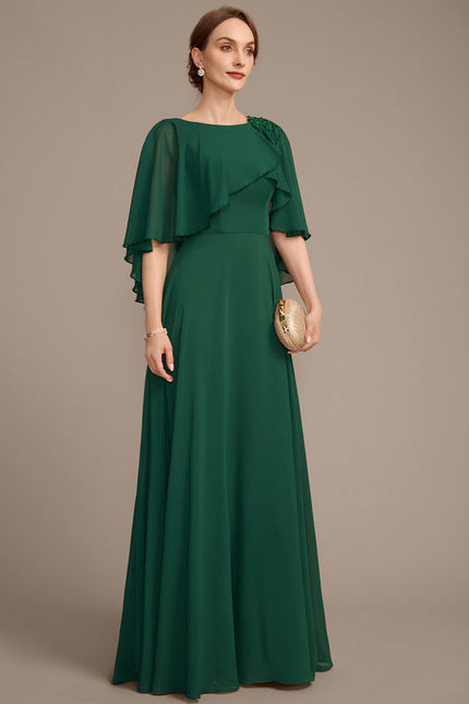 Robe de Soirée Satin Vert Épuré - gallery 6